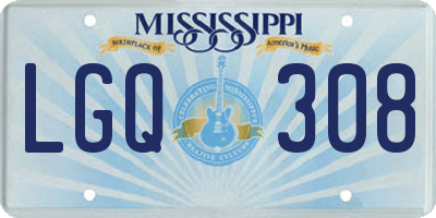 MS license plate LGQ308