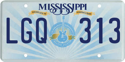 MS license plate LGQ313