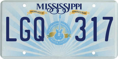 MS license plate LGQ317