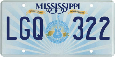 MS license plate LGQ322
