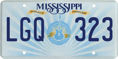 MS license plate LGQ323