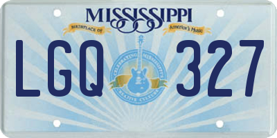 MS license plate LGQ327
