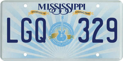 MS license plate LGQ329
