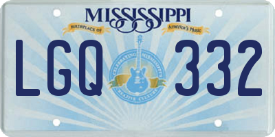 MS license plate LGQ332