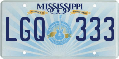 MS license plate LGQ333