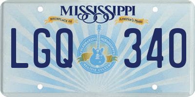 MS license plate LGQ340