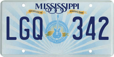 MS license plate LGQ342