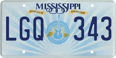 MS license plate LGQ343