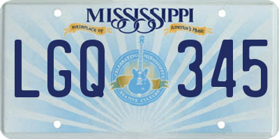 MS license plate LGQ345