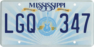 MS license plate LGQ347