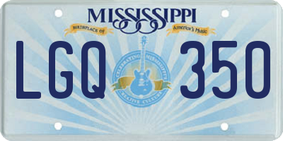 MS license plate LGQ350
