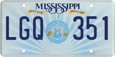 MS license plate LGQ351