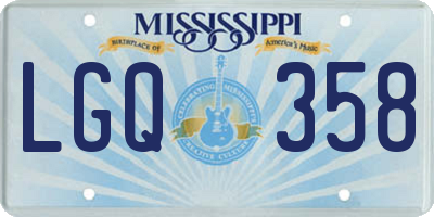 MS license plate LGQ358