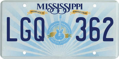 MS license plate LGQ362