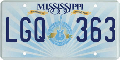 MS license plate LGQ363