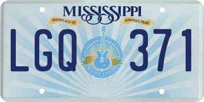 MS license plate LGQ371