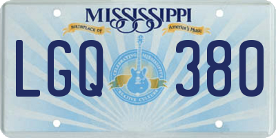 MS license plate LGQ380