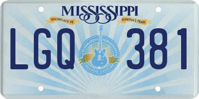 MS license plate LGQ381