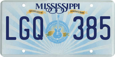 MS license plate LGQ385