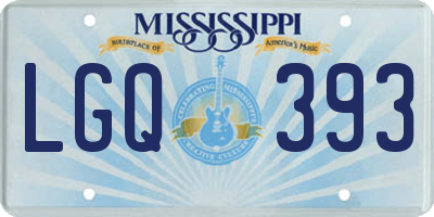 MS license plate LGQ393
