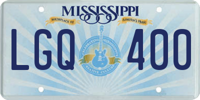 MS license plate LGQ400