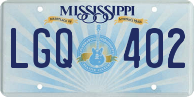 MS license plate LGQ402
