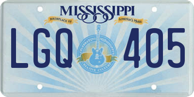 MS license plate LGQ405