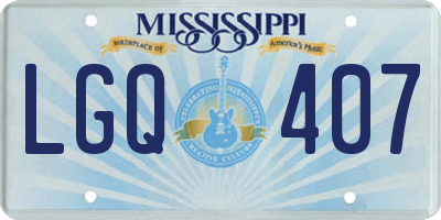 MS license plate LGQ407