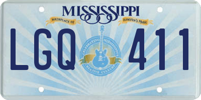 MS license plate LGQ411