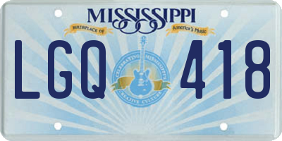MS license plate LGQ418
