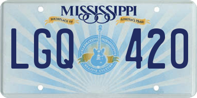 MS license plate LGQ420