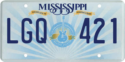 MS license plate LGQ421