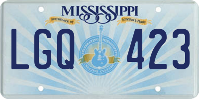 MS license plate LGQ423