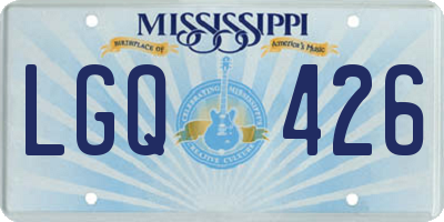 MS license plate LGQ426