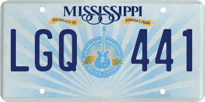 MS license plate LGQ441