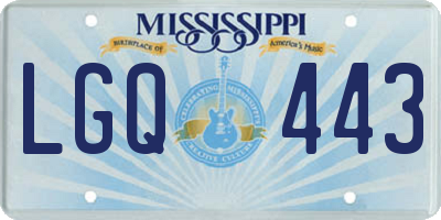 MS license plate LGQ443