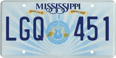 MS license plate LGQ451