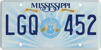 MS license plate LGQ452