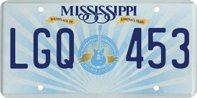 MS license plate LGQ453