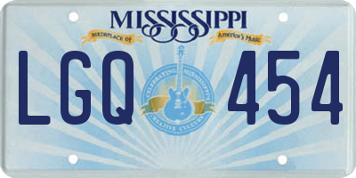 MS license plate LGQ454