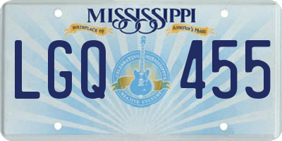 MS license plate LGQ455