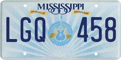 MS license plate LGQ458