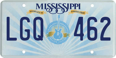 MS license plate LGQ462