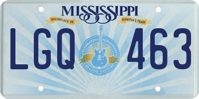 MS license plate LGQ463