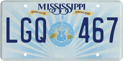 MS license plate LGQ467