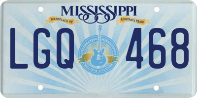 MS license plate LGQ468