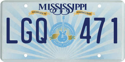 MS license plate LGQ471