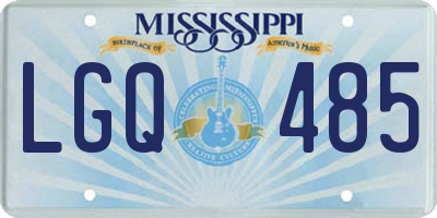 MS license plate LGQ485