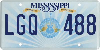 MS license plate LGQ488