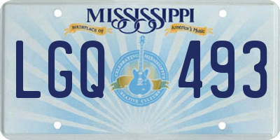 MS license plate LGQ493